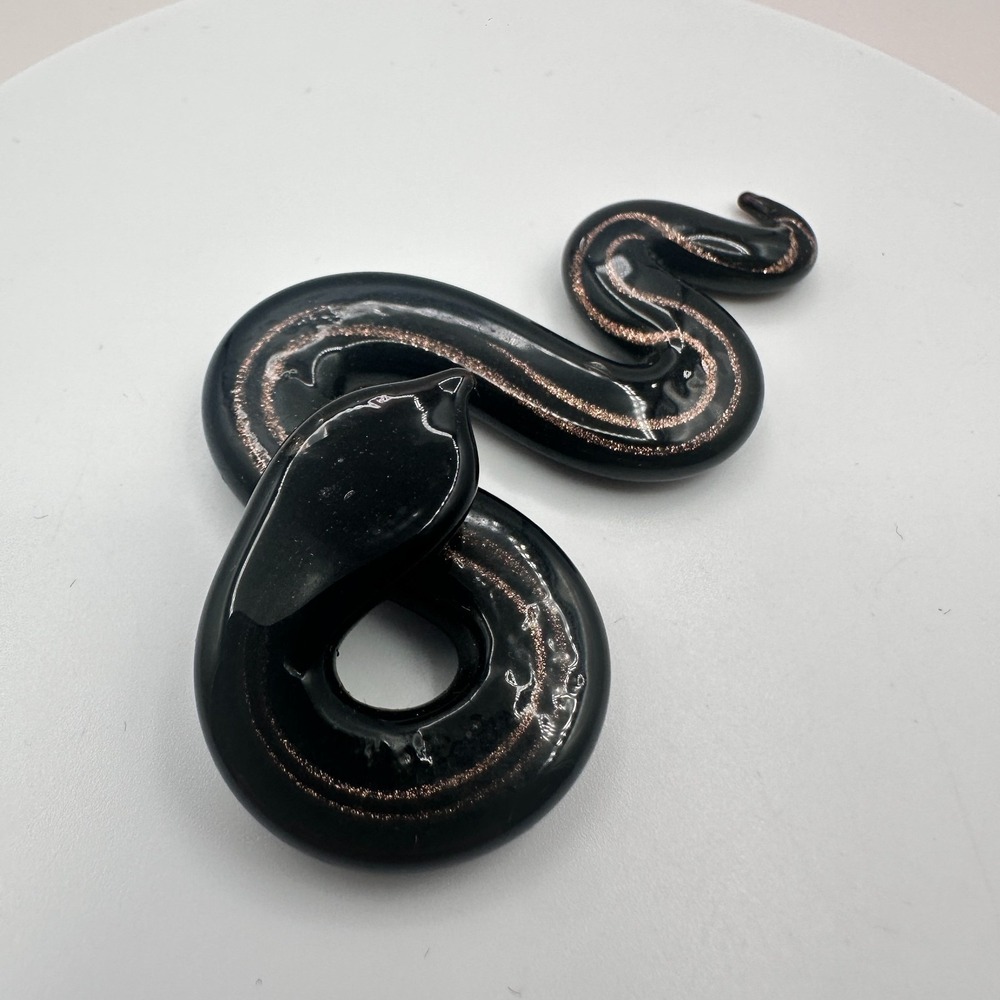 Vintage 90s Black Snake Gold Swirl Art Deco Goth Home Decor Accessories
